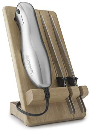 Gastroback 41600 Home Culture-Design Elektro Messer, INOX-Touch-Gehäuse, 120 Watt, inkl. Multischnitt-und Wellenschliffklinge, silber