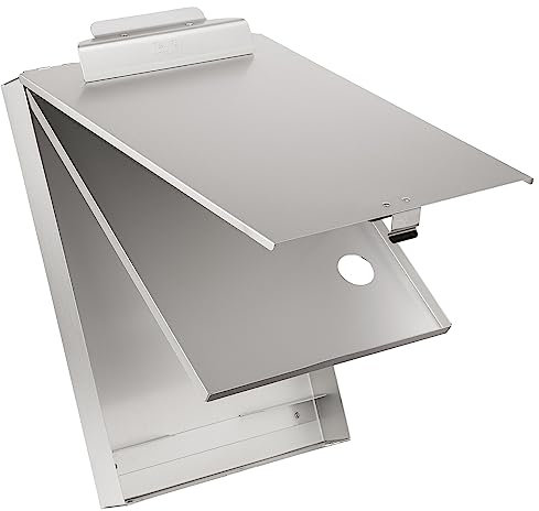 Saunders 21017 CruiserMate Planchette à pince montée sur boîte à formulaires à 2 compartiments et ouverture par le bas Argenté 23 x 34,5 cm