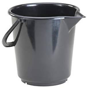 hünersdorff Industrie-Eimer / Abfallbehälter (HD-PE) mit Tragebügel, sehr gute Chemiebeständigkeit, rund mit Ausguss, 17 Liter, Made in Germany