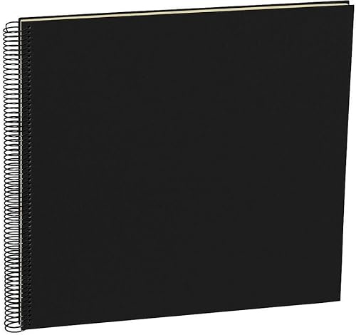 Semikolon 352933 Spiral Album Economy Large - 34,5x33,2 cm - Fotoalbum, 50 Seiten cremeweiß, Fotobuch, black schwarz