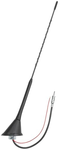 tomzz Audio 1000-000 Dachantenne 16V-Look AM/FM integr. Verstärker 20cm Kabel DIN-Stecker kompatibel mit Audi Opel Seat Skoda VW Anti Noise