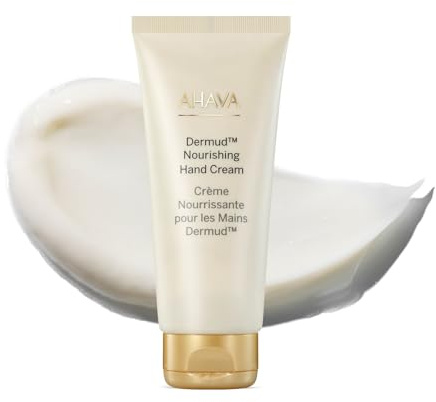 AHAVA Dermud Nourishing Hand Cream - Intensely Hydrates, Soothes, Relieves Dry & Sensitive Hands, Enriched by Dermud Mud Complex, Osmoter, Aloe Vera Leaf, Jojoba Seed Oil, Zinc & Allantoin, 3.4 Fl.Oz