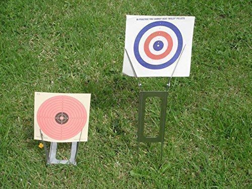 Field Zeroing Target Stand Holder for air rifle, pistol or gun - 3 positions, light & compact – fits in your coat pocket. Ground spikes fold into holder