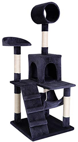 lionto Árbol rascador para Gatos Altura 133 cm, Gris