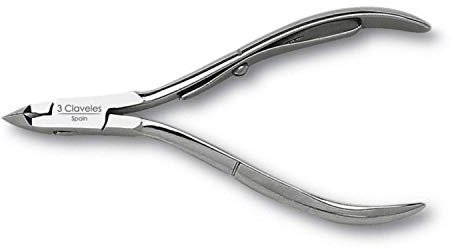 3 Claveles Alicate para Cutículas, Acero de Carbono - (10cm), para Cortar y Remover Cutículas Uñas, Manicura, Niquelada