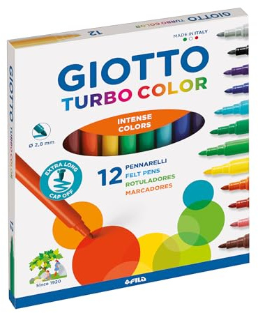 Giotto Turbo Color pennarelli in astuccio da 12 colori