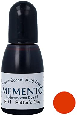 Tsukineko RM-000-801 Refill Nachfülltinte-15 ml-Rot, Potters Clay-Zubehör Reinker für Memento Stempelkissen, Red, 2,4 x 2,4 x 6,6 cm