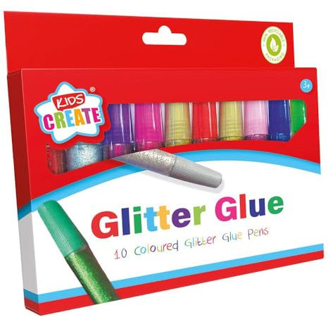 10 glitter färgade limpinnar