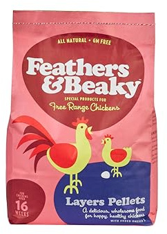 Feathers and Beaky Freilange Hühnerfutter Pellets 5 kg 5000 g, transparent
