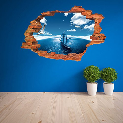 AUVS 3D - Adhesivo de vinilo extraíble para pared (50 x 70 cm)