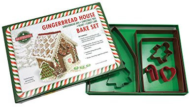 Eddingtons K2090 Gingerbread House Cookie Cutter Bake Set-7 Pcs, Tin, Silver