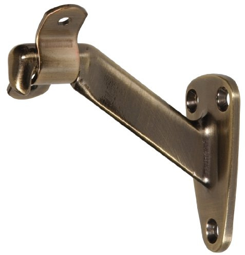 The Hillman Group The Hillman Group 852873 Handrail Bracket - Heavy Duty - Antique Brass 1-Pack | Heavy-duty metal with adjustable strap for stair angles, includes screws for mounting wooden handrails to wall studs