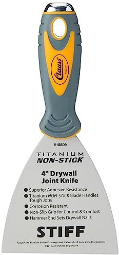 Spatola con snodo per cartongesso Clauss Titanium Non-Stick rigida, 10 cm, 18809