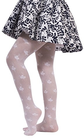 CALZITALY PACK 1 o 2 PAIA - Collant Bambina Fantasia A Fiori, Calze Bimba Pizzo Con Fiori |da 2 a 14 Anni | Bianco | 25 Den | Made in Italy (Bianco, 4-6 Anni)