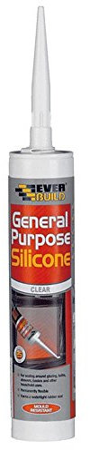 12X Everbuild General Purpose Clear Silicone Sealant Anti Fungal