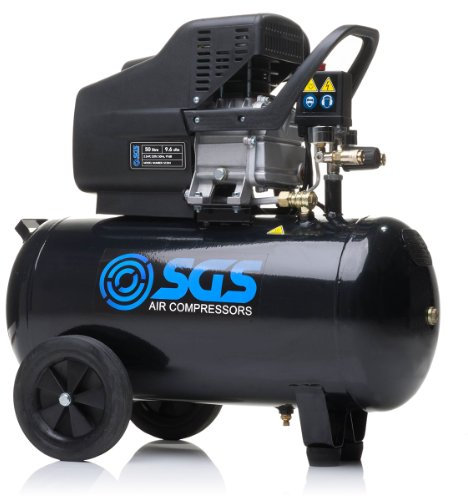 SGS 50 Litre Direct Drive Air Compressor - 9.6CFM 2.5HP with Twin Air Outlets