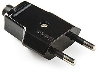 FAMATEL - Clavija pequeña | Contactos fabricados en latón niquelado | 10A | 250V | Negro