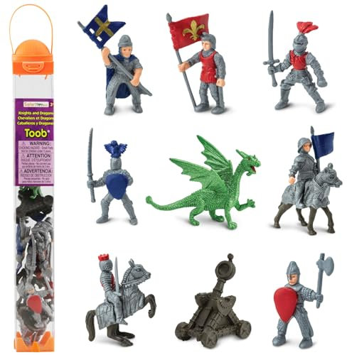 Safari Ltd- Knights and Dragons, 699904, Black,Blue,Green