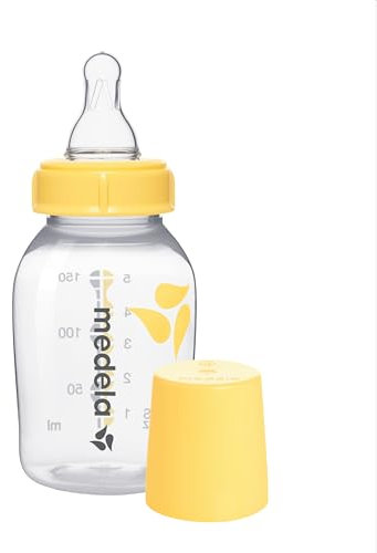 Medela Slow Flow BPA-Free Breastmilk Teat with 150 ml Bottle - Teat with Freezer and Fridge Safe Bottle, for expressing, Storing and Feeding