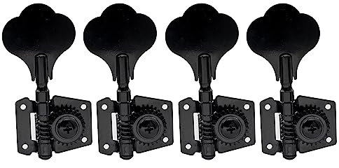Musiclily 4-in-Line Offene Bass Mechaniken Set, Schwarz