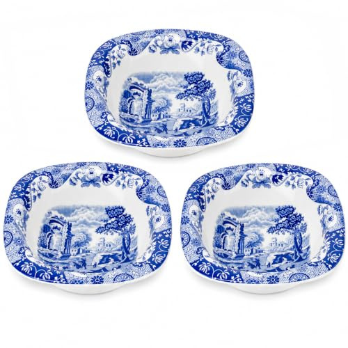 Spode Set of 3 Blue Italian Dip Bowls | Classic Blue Italian Artwork with Historic Imari Border - Ideal for Everyday Dining & Entertaining
