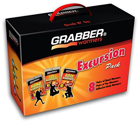 Grabber Warmers Grabber Excursion Multi-Pack Warmer Box, 8 Pair Hand, 8 Pair Toe, 8 Peel N' Stick Body Warmers, 24-Count