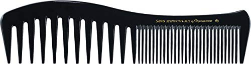 Hercules Sägemann 5690 Profi Styling-Kamm Lady Star Naturkautschuk Haarkamm mit 2 Zahnungen extra grob + fein - 7,75 Zoll -
