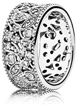 PANDORA Damen-Ring Leuchtender Blätterkranz 925 Silber Zirkonia transparent - 190965CZ