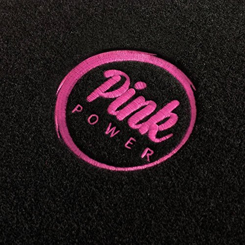 Autoteppich-Stylers ATSQ100PP000627 Passform Fußmatten mit Stick Pink Power (Ladies Edition) in Pink und Rand in Pink