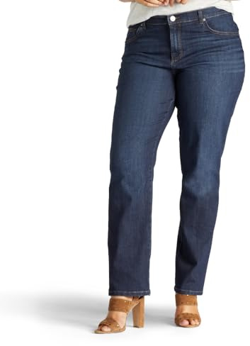 Lee Relaxed Fit Straight Leg Jean Jeans, Verona, 40 Breve para Mujer