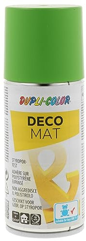 DUPLI-COLOR DECO MAT RAL 6018 gelbgrün matt 150 ml, dekorativer Bastellack, schnelltrocknend, vielseitig einsetzbar, hohe Deckkraft, Styroporfest