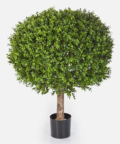 artplants.de Künstliche Buchskugel Tom auf Stamm, 85cm, Ø 70cm
