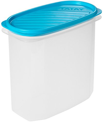 Tatay Tupper Hermético 2L Top Flex | Tapa a Presión | Recipientes Herméticos Para Alimentos | Apto Microondas, Lavavajillas, Nevera, Congelador | Plástico Libre de BPA | 18,4x9,7x17,8 cm, Azul