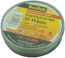 3 M 35 White (3/4 x66ft) cinta, aislamiento, pvc, blanco 0,75 inx66ft (10 piezas)
