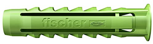 fischer Spreizdübel SX GREEN 12 x 60, Schachtel mit 20 nachhaltigen Dübeln, Allzweckdübel aus nachwachsenden Rohstoffen, optimaler Halt in Beton, Hochlochziegel, Porenbeton, Vollziegel uvm.