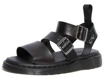 Dr. Martens Herren Gryphon Brando Black Römersandalen, Schwarz, 43 EU