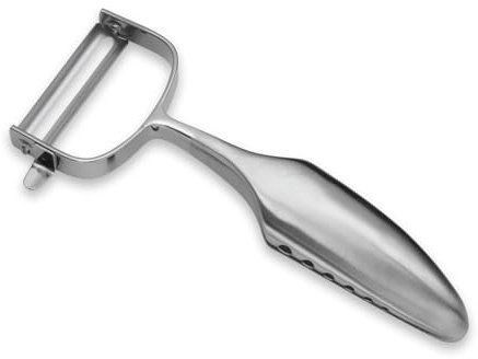 Global GS-68 Gemüseschäler, Edelstahl, schlichter Rand, 5 cm