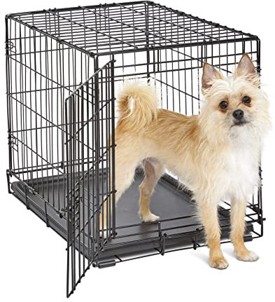 New World B24 Hundebox, mit Einzeltür, 61 cm, für kleine Hunderassen, mit auslaufsicherer Bodenwanne, Bodenschutzfüßen und patentierten Funktionen