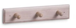 Zeller Knopfleiste für den Flur zum Aufhängen von Jacken, 3 Haken, Kiefer