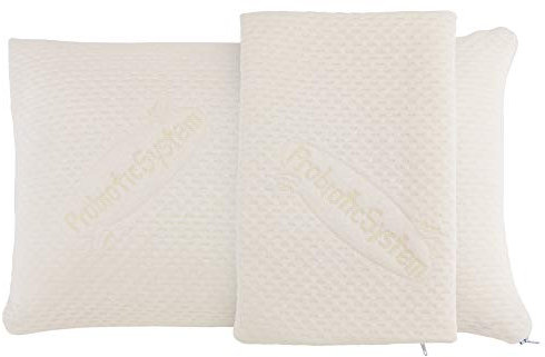 MABAMAHO Probiotic Orthopädisches Reisekissen mit Aloe Vera aus Memory Viscoschaum 40x24x12 cm inkl. 1x Schutzbezug