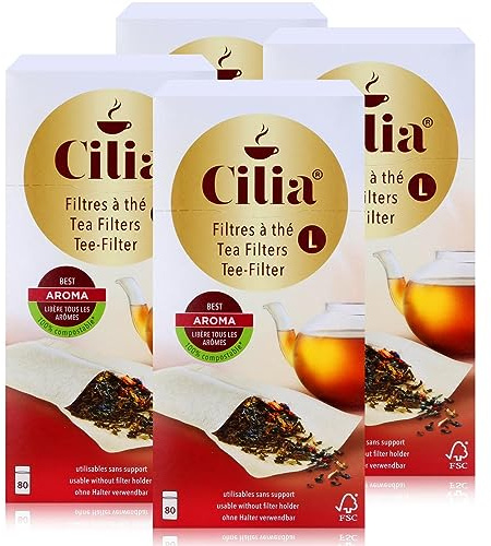 CILIA® Teefilter 80 Stk. Grösse L ohne Halter verwendbar (4er Pack)