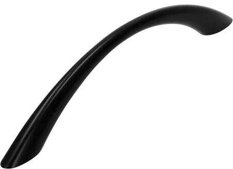 SIRO Möbelgriff Itzehoe, Schlicht, Druckguss schwarz matt pulverbeschichtet, 161 mm x 28 mm x 11 mm, LA 128 mm, 1042-160PB12