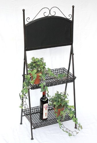 DanDiBo Echelle à Fleurs 130837 en métal avec Tableau Noir 108cm Porte Fleurs Echelles à Fleurs