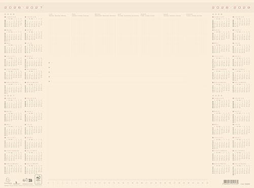 Exacompta 33400E - Sous-main millésimé 4 Années - 40 cm x 54 cm - Années 2026 à 2029