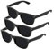 Nerd Sonnenbrille im Klassiker Stil Retro Vintage Unisex Brille - Boolavard TM, 3er pack Schwarz
