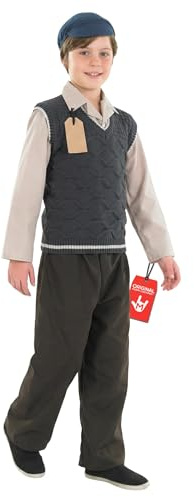 Rolig Shack FNK3454XL FNK3454 World Book Day kostym, Evacuee School Pojke, XL