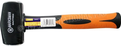 2Lb Drop Forged Stoning Hammer - Short Handle, Comfort Grip, Fibreglass Rubber | Strong, Robust Builders Durable, Long Lasting | Constructors, Hand Tool