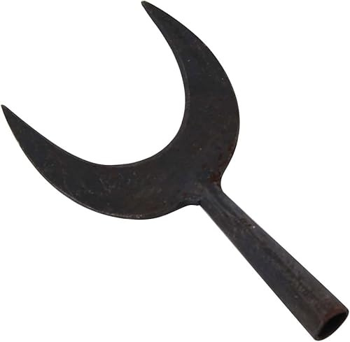 Armory Replicas™ Peasant’s Freed Hand Forged Rope Cutter Arrowhead – Iron Crescent Blade with Socket Mount – Medieval and Renaissance Reenactment Piece