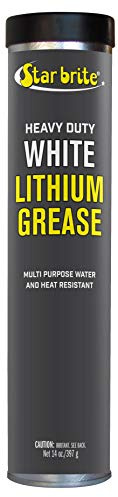 STAR BRITE Heavy-Duty White Lithium Grease - All-Weather, High-Performance Lubricant for Marine, Auto, and Industrial Applications 14 OZ Cartridge (026214)