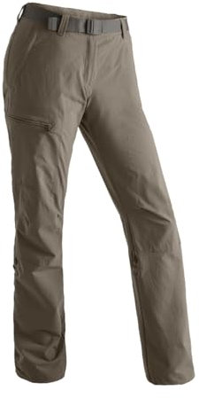 Maier Sports Lulaka, Damen Wanderhose, Wasserabweisende Outdoorhose für Trekking und Hiking, PFC-frei, mSTRETCH pro 4 & Dryprotec, Rollup-Funktion, Braun, 38 (W30/L31)